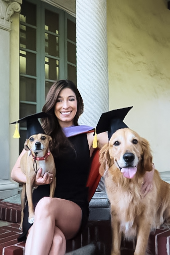 Stephanie Delgado with her dogs